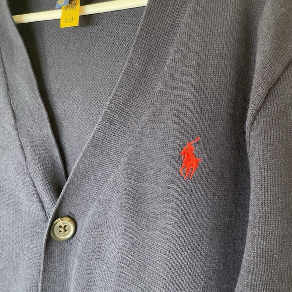 Polo Ralph Lauren Girls Lightweight V-Neck Cardigan Blue Size Medium(10-12) EUC - Picture 7 of 8